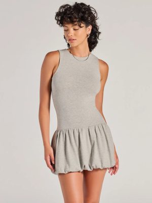Weekend Feeling Sleeveless Bubble Hem Mini Dress
