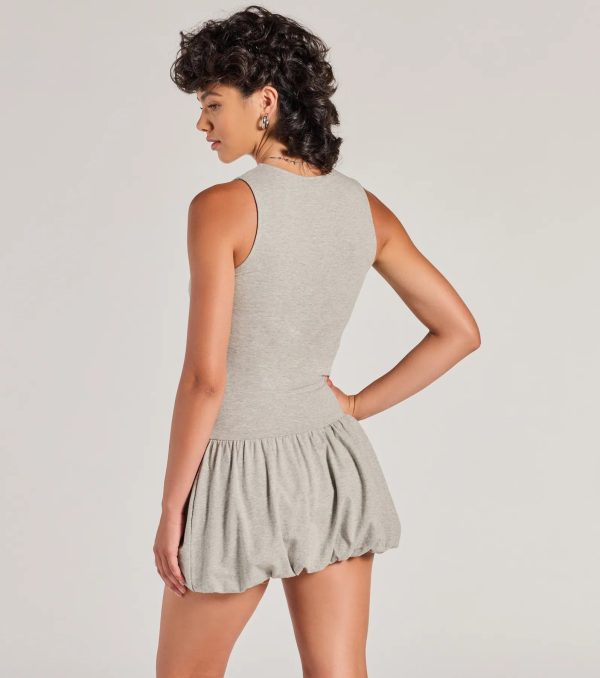 Weekend Feeling Sleeveless Bubble Hem Mini Dress - Image 2