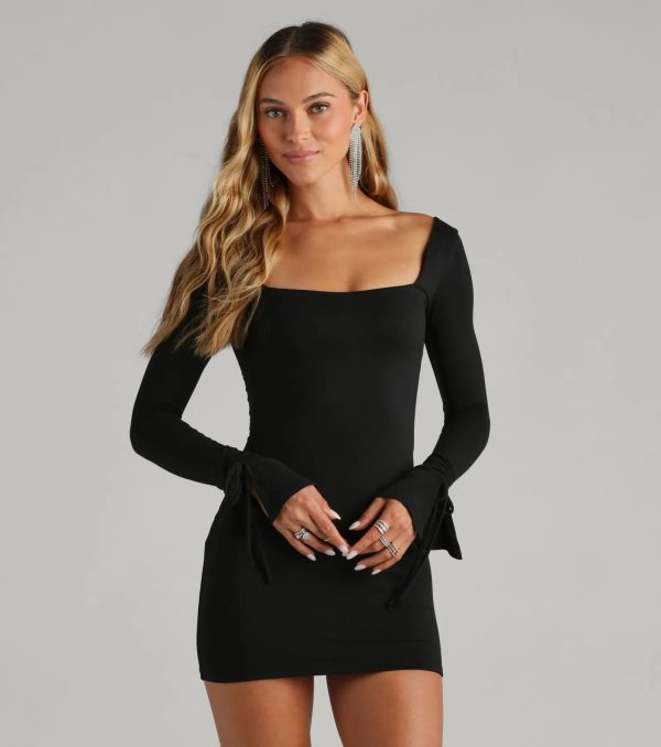 Simply Amazing Long Bell Sleeve Mini Dress - Image 5
