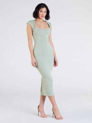 Cute Ease Cap Sleeve Cutout Midi Dress