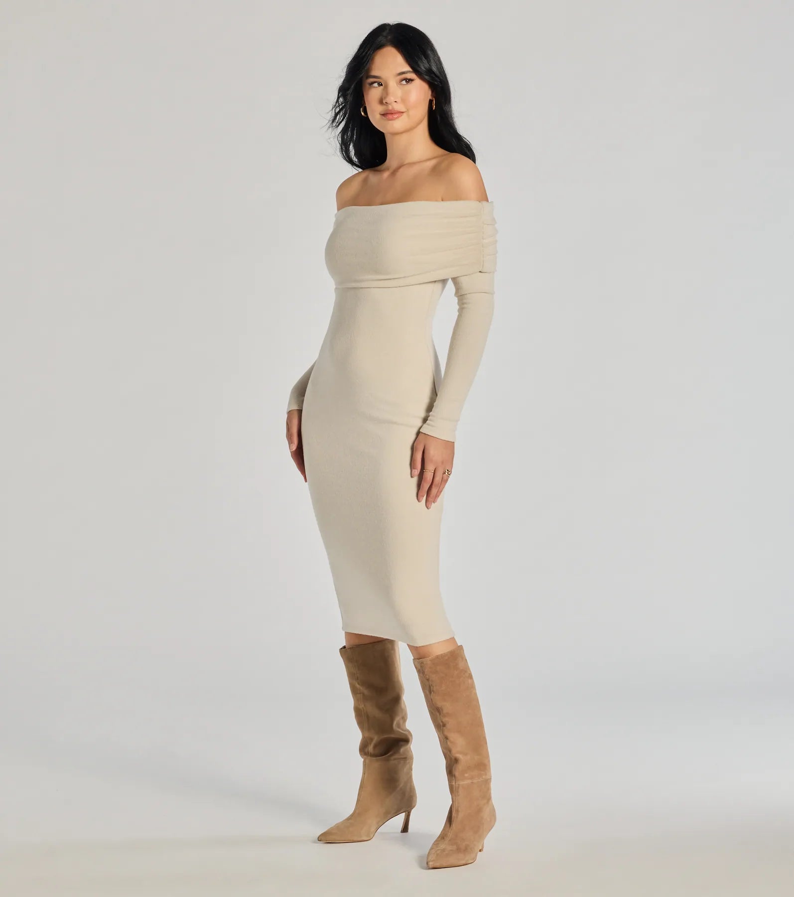 Casually Classic Long Sleeve Midi Dress - Image 4