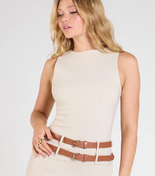 Modern Babe Sleeveless Belted Mini Dress - Image 4