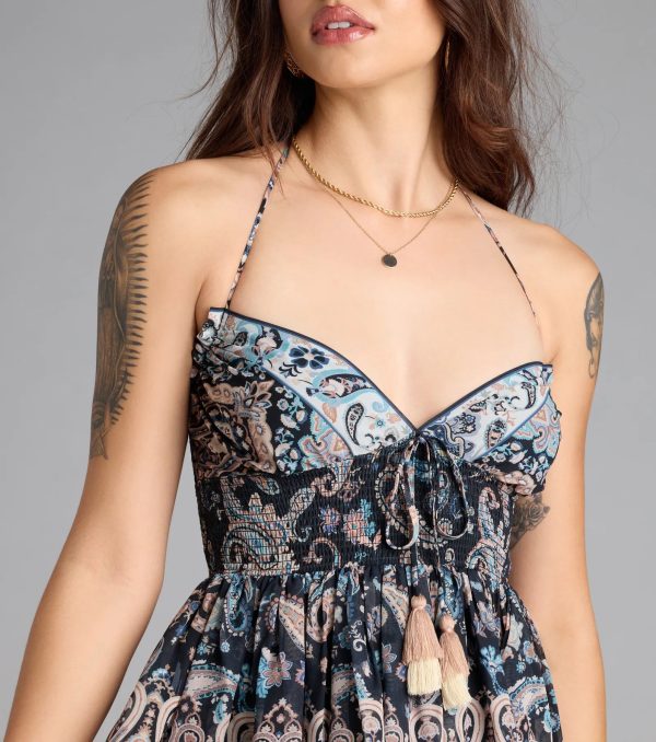 Spring Fling V-Neck Paisley Skater Dress - Image 8