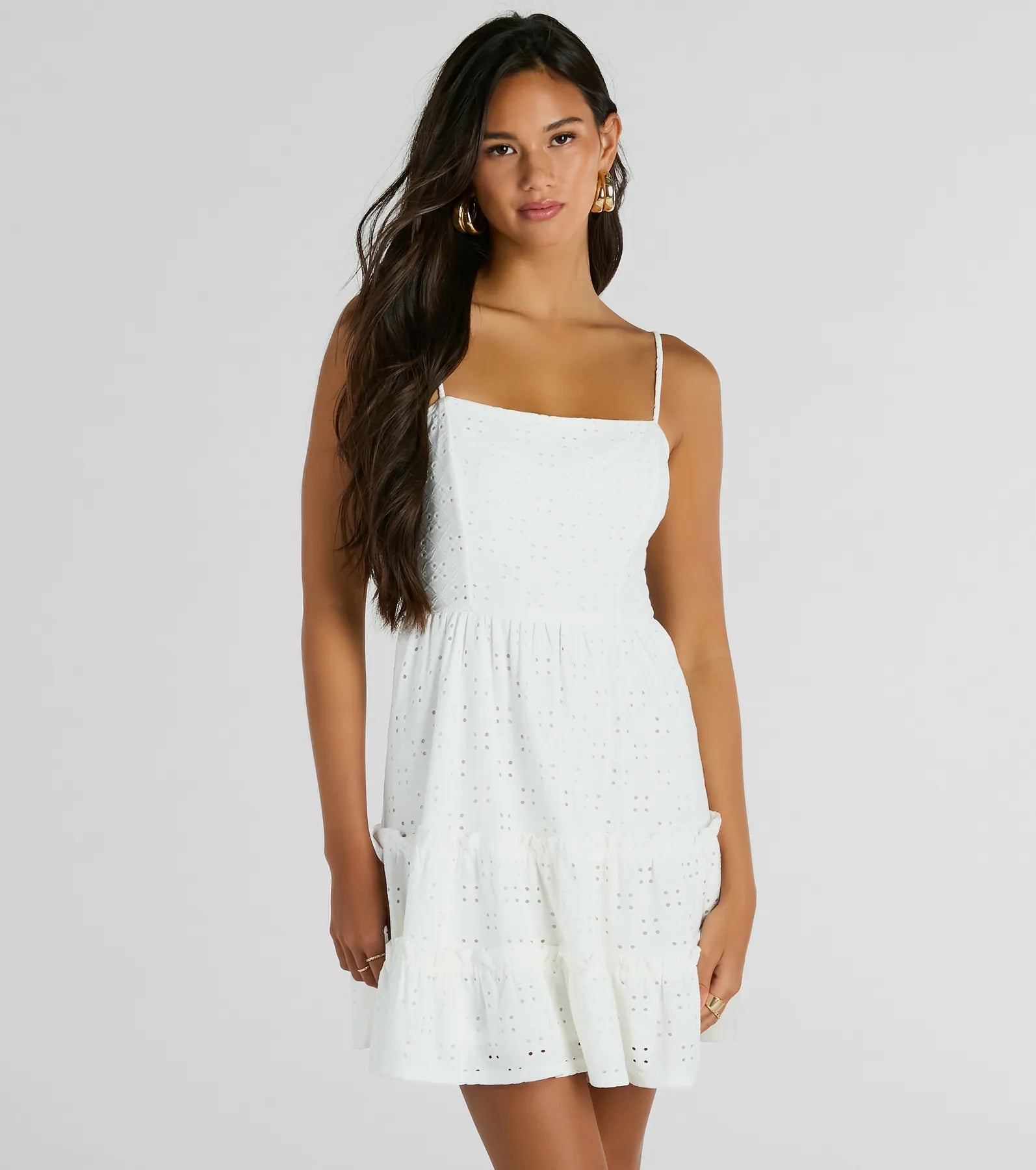 Feeling Amore Tie-Back A-Line Eyelet Mini Dress - Image 13