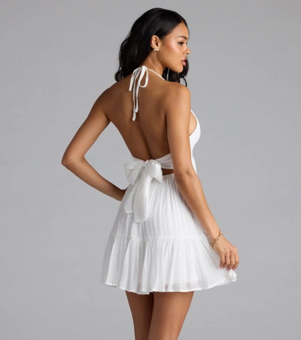 Sweet Talker Strappy Back Halter Skater Mini Dress - Image 2