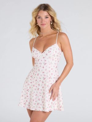 Fall In Love Floral Eyelet A-Line Mini Dress