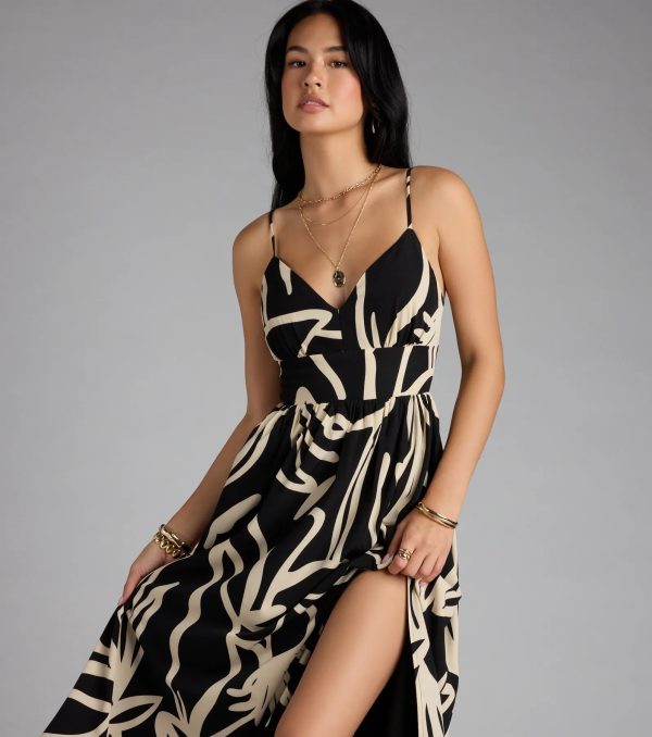 Chic Bliss Tie-Back Slit Maxi Dress - Image 3