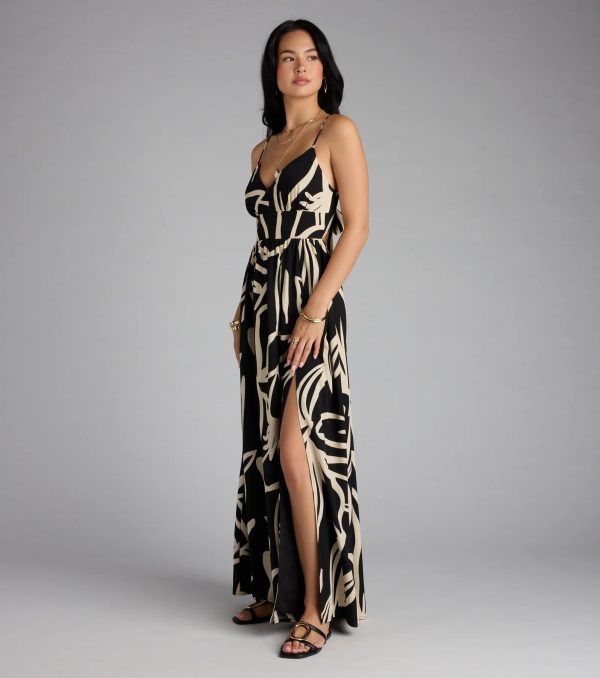 Chic Bliss Tie-Back Slit Maxi Dress - Image 4