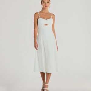 Flawless Beauty Cutout A-Line Midi Dress