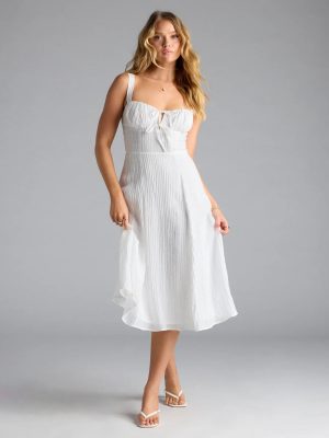 Spring Fling Corset Tie A-Line Midi Dress