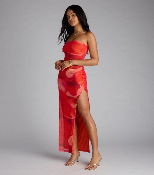 Dance To My Rhythm Abstract Tube Maxi Dress - Image 3