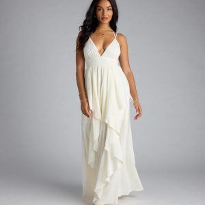 Just Like A Dream Strappy Back Ruffled Maxi Dress