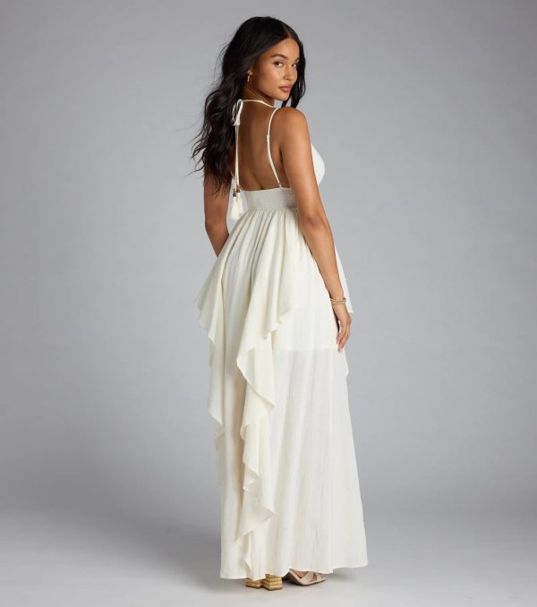 Just Like A Dream Strappy Back Ruffled Maxi Dress - Image 2