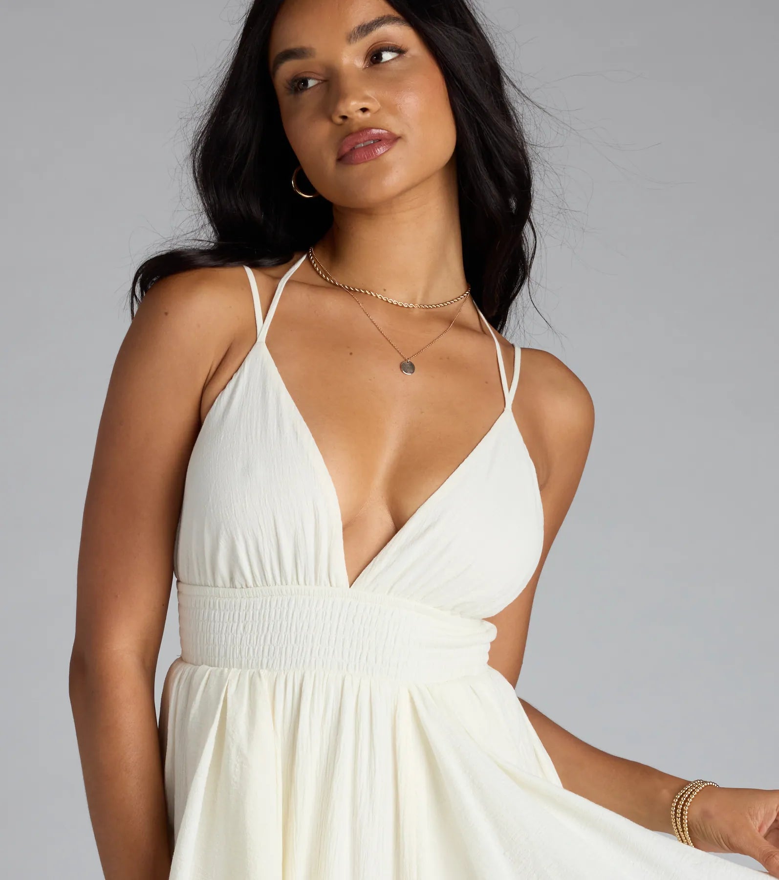 Just Like A Dream Strappy Back Ruffled Maxi Dress - Image 3