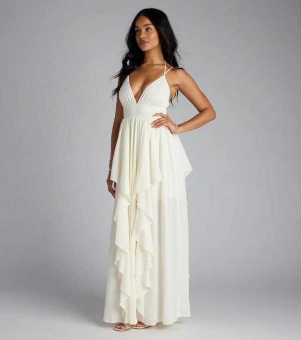 Just Like A Dream Strappy Back Ruffled Maxi Dress - Image 4