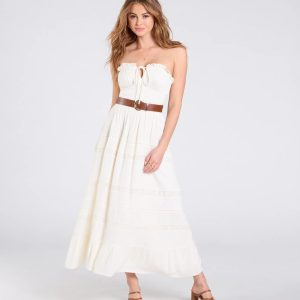 Breezy Chic Belted A-Line Maxi Dress