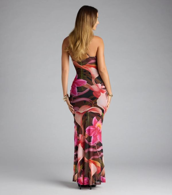Falling For You Tropical Floral Slit Maxi Dress - Image 2