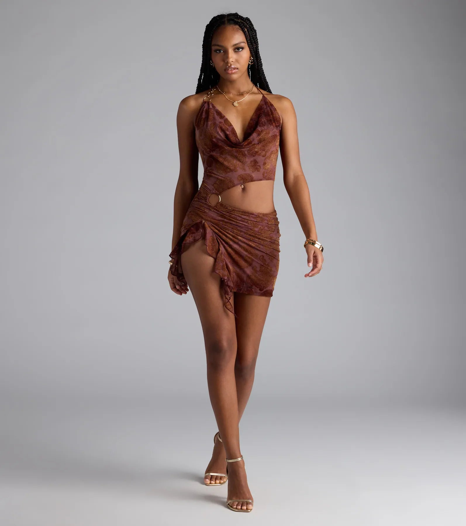 Sultry Glam Cutout Halter Mini Dress - Image 9