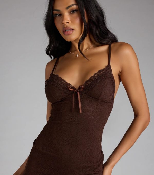 Let's Have Some Fun Lace Bodycon Ruffle Mini Dress - Image 3