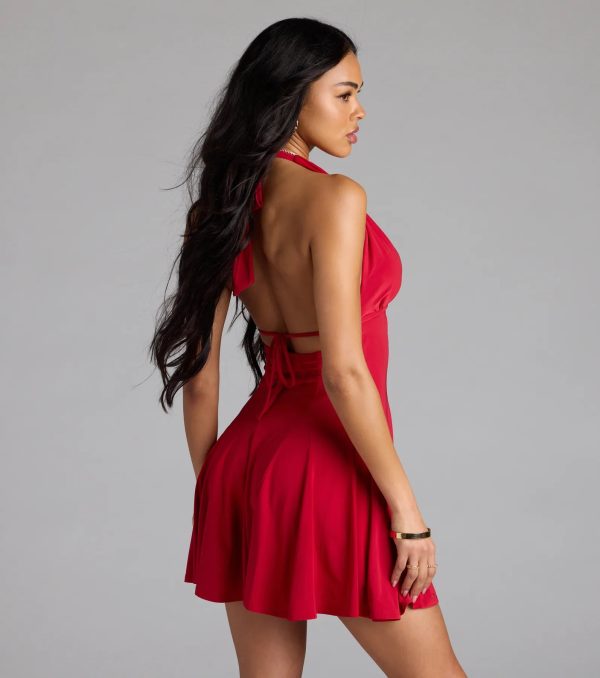 All This Allure Strappy Halter A-Line Skater Dress - Image 2