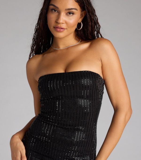 No Flash Needed Rhinestone Tube Mini Dress - Image 8