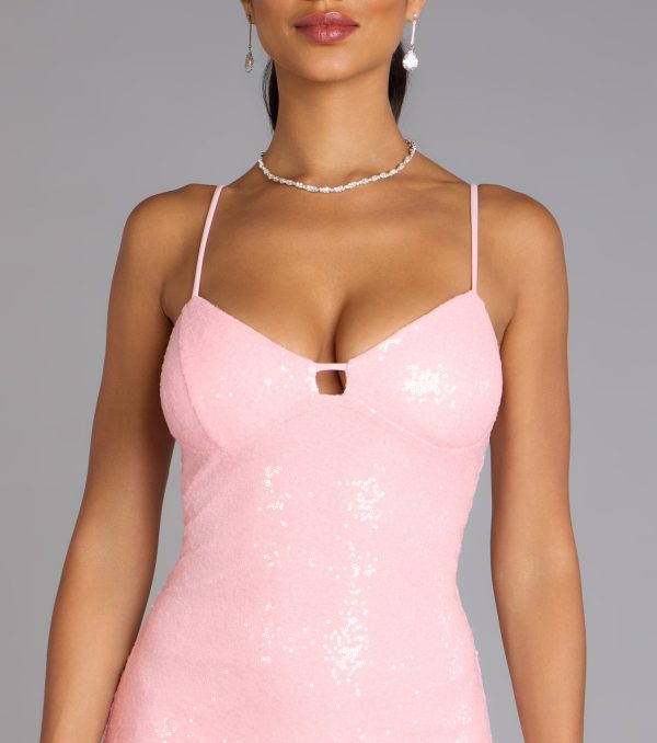 Dazzle Scene Sweetheart A-Line Sequin Mini Dress - Image 12