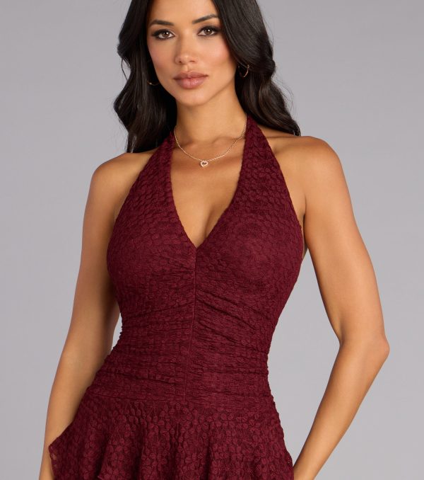 After Dark Charm Lace Halter Dress - Image 4