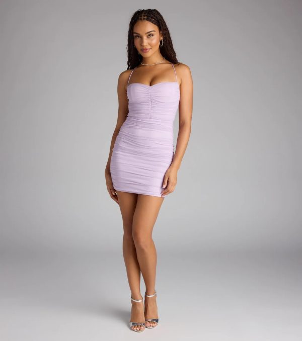 Mood Forever Mesh Lace-Up Mini Dress - Image 11