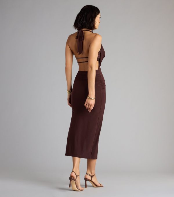No Strings Attached Halter Strappy Midi Dress - Image 3