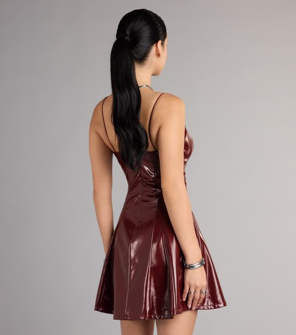 Red Hot Lace-Up Skater Dress - Image 2