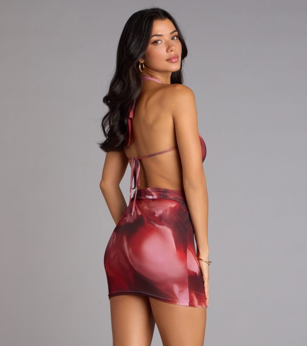 Daring Babe Abstract Print Cutout Mini Dress - Image 2