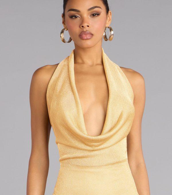 Radiant Nights Cowl Neck Mini Dress - Image 4