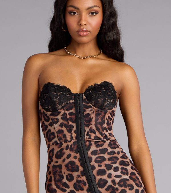 Untamed Glamour Leopard Corset Mini Dress - Image 4