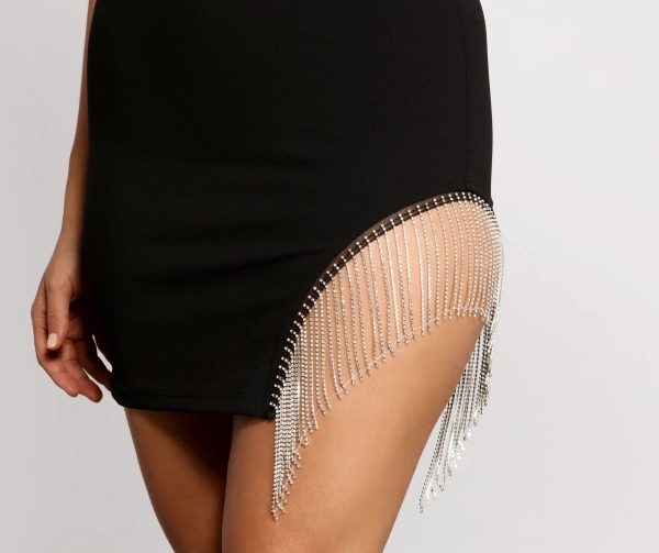 Glowing Moment Rhinestone Crepe Mini Dress - Image 3