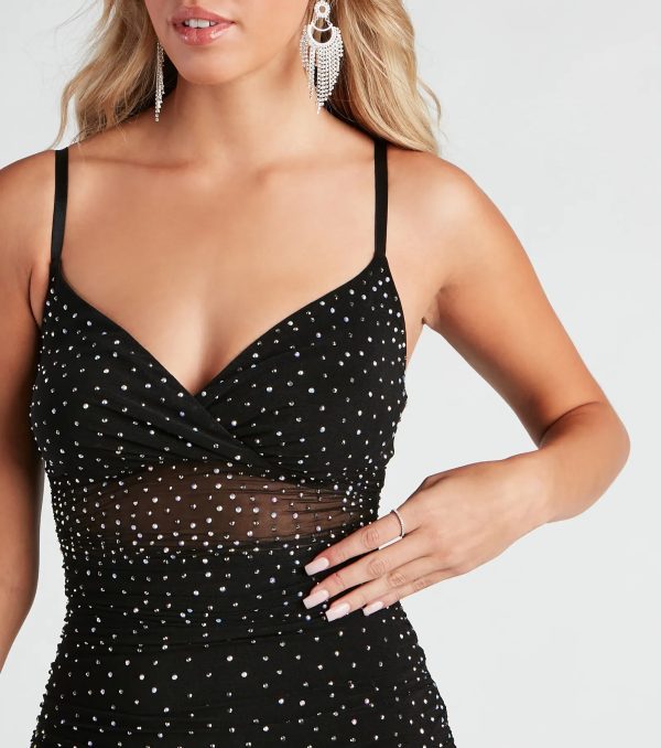 Make It Sparkle Illusion Rhinestone Mini Dress - Image 12