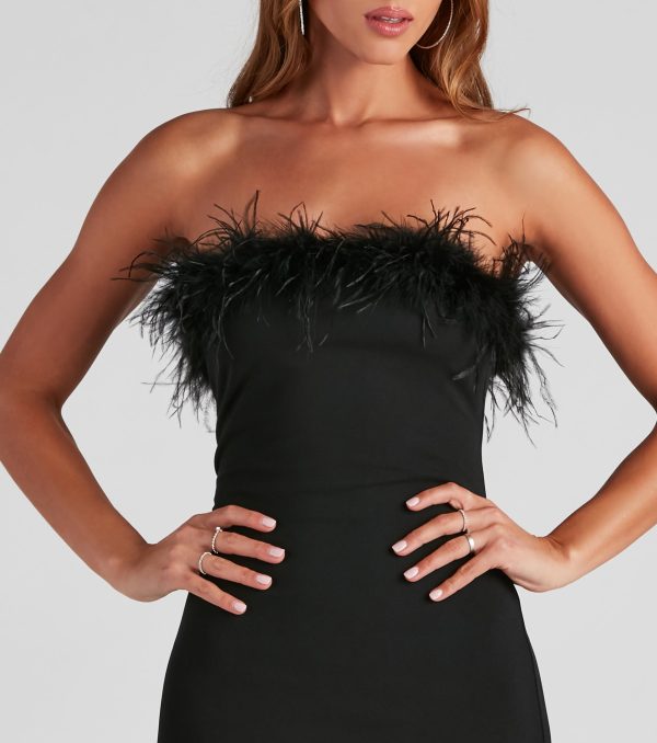Good Girl Gone Glam Feather Mini Dress - Image 4