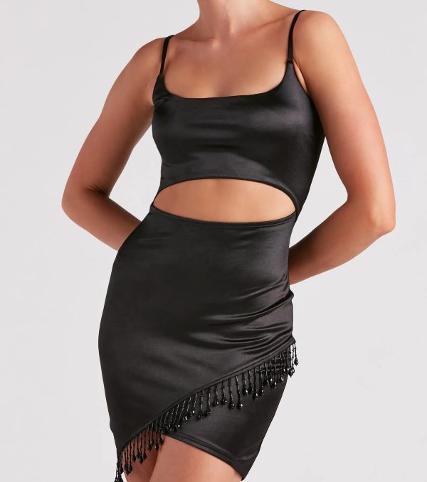 Shake It Up Satin Fringe Dress - Image 4