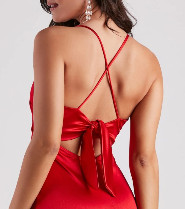 Catch Me Dancing Satin Tie-Back Dress - Image 4