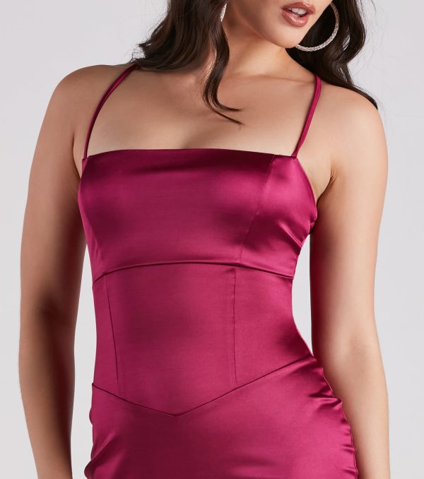 Catch Feels Satin Knit Short Dress - Image 4