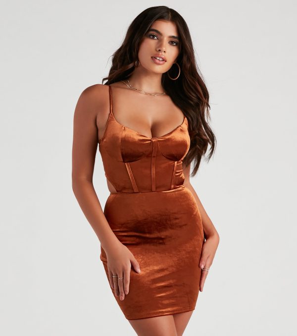 Lady In Velvet Corset Mini Dress - Image 5