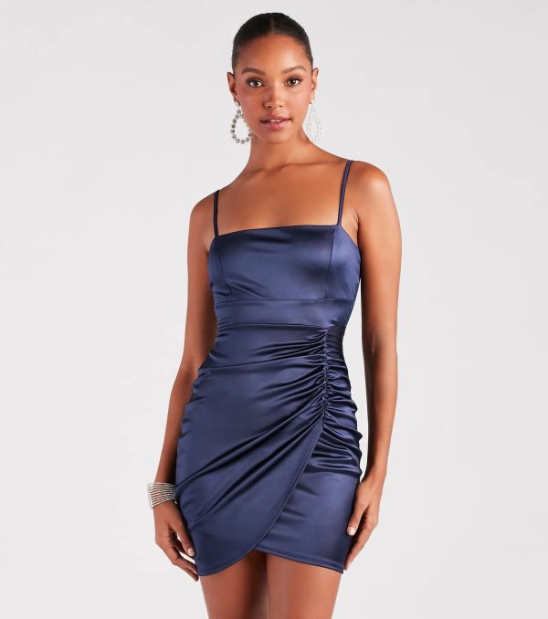 Sultry Attitude Satin Bodycon Dress - Image 9