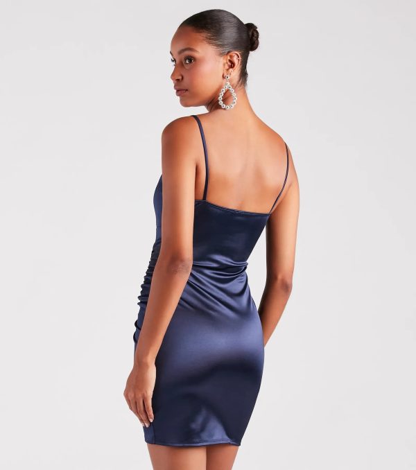 Sultry Attitude Satin Bodycon Dress - Image 10