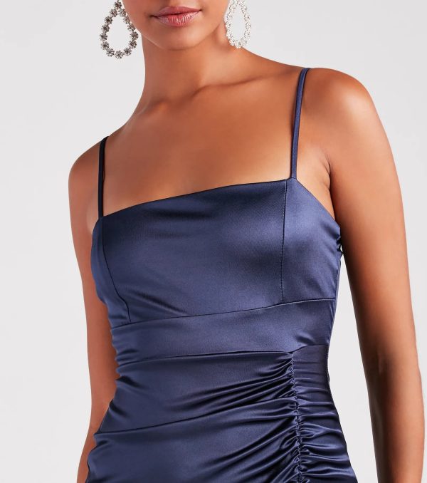 Sultry Attitude Satin Bodycon Dress - Image 12