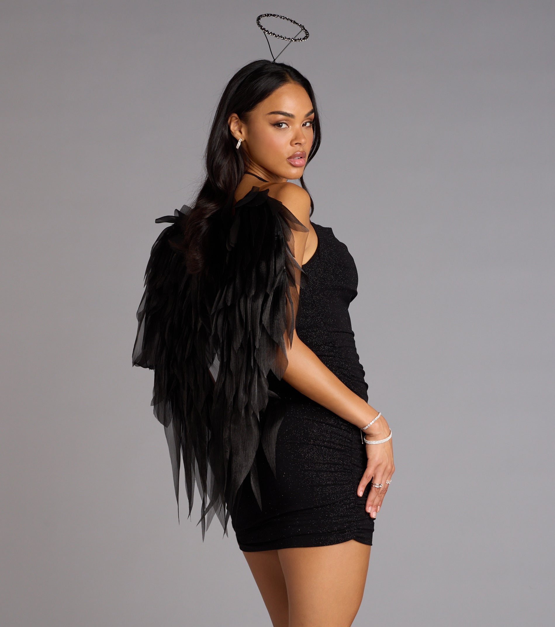 Under My Spell Glitter Halter Mini Dress - Image 6