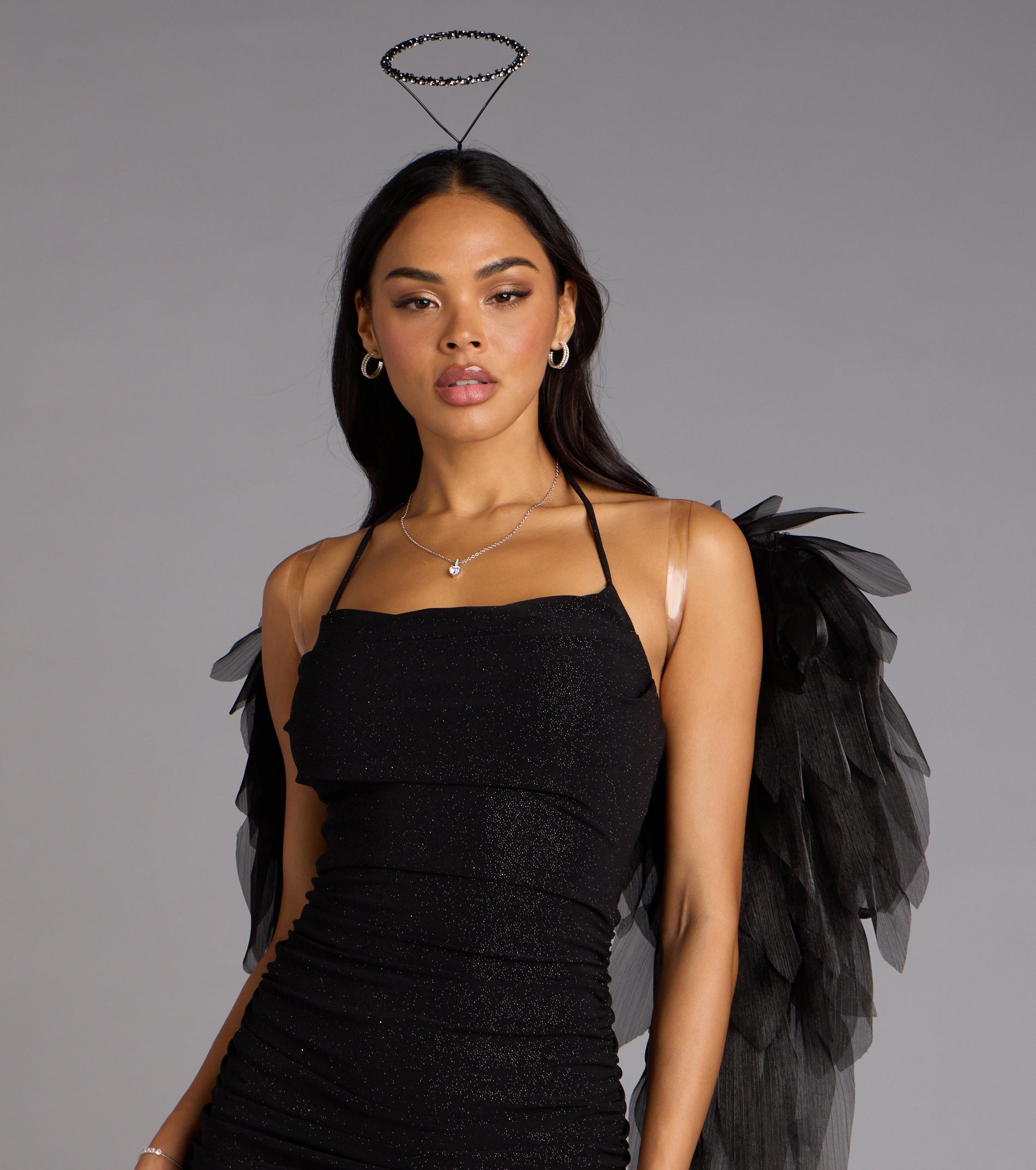 Under My Spell Glitter Halter Mini Dress - Image 8