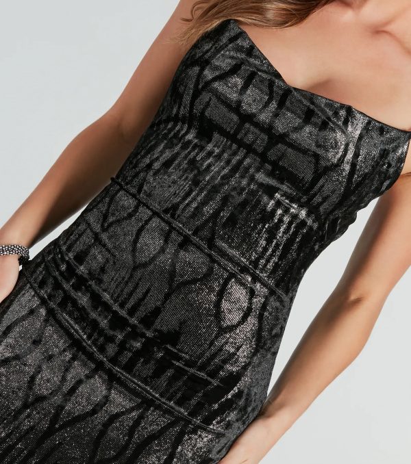 Amped Up Glamour Glitter Velvet Mini Dress - Image 4