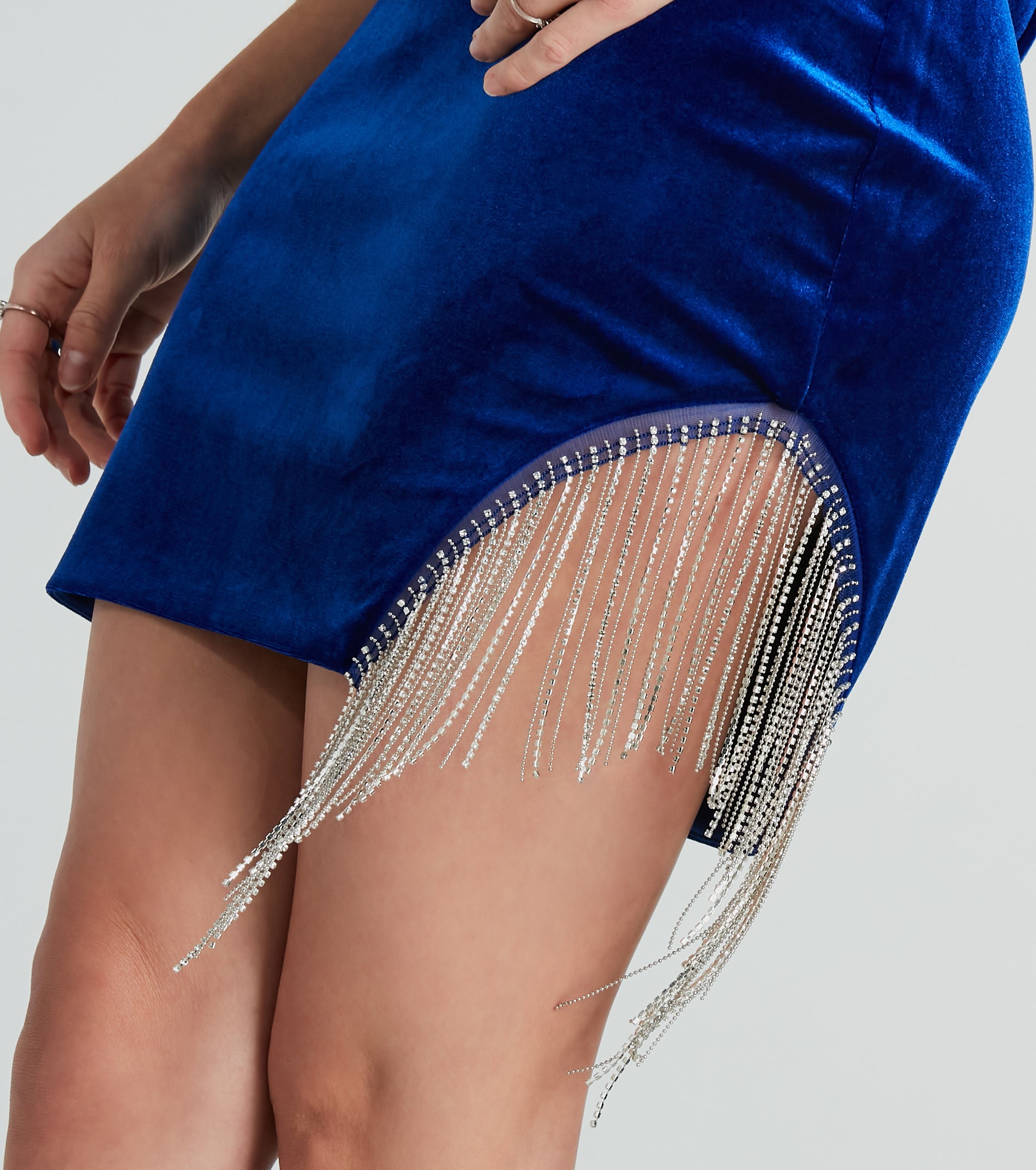 Lights And Cameras Velvet Rhinestone Mini Dress - Image 4
