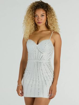 Occasion For Sparkle Rhinestone Mini Party Dress