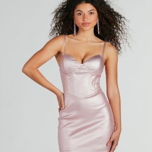 Electric Vibe Metallic Corset Mini Dress