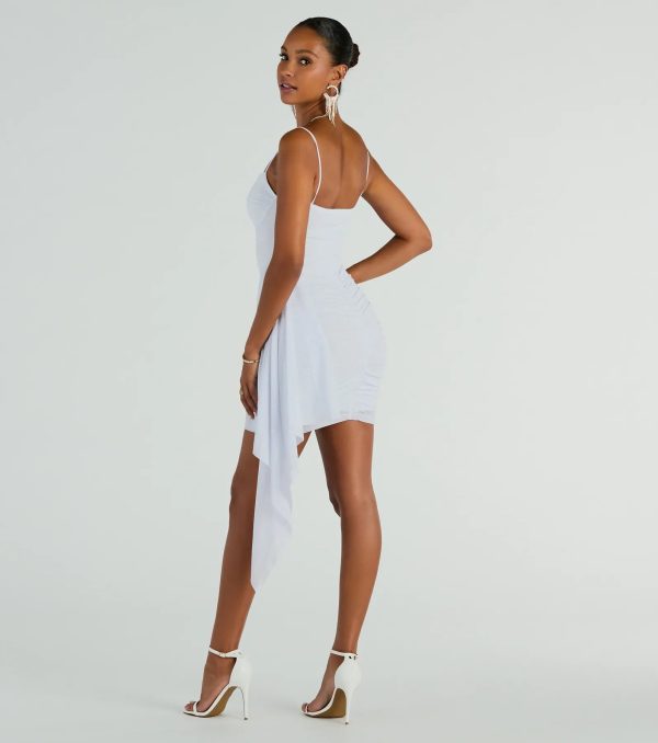 Strut Around Glitter Mesh Mini Dress With Sash - Image 2